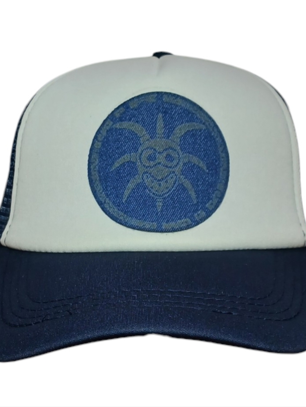 Vintage-Style Puerto Rico Trucker Hat – Blue / White Vejigante mask